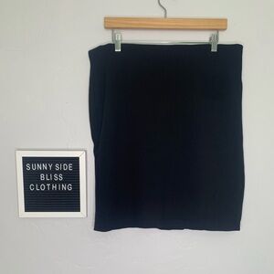 Philosophy Black Thick Mini Pencil Skirt Gold Zipper Workwear Size 14